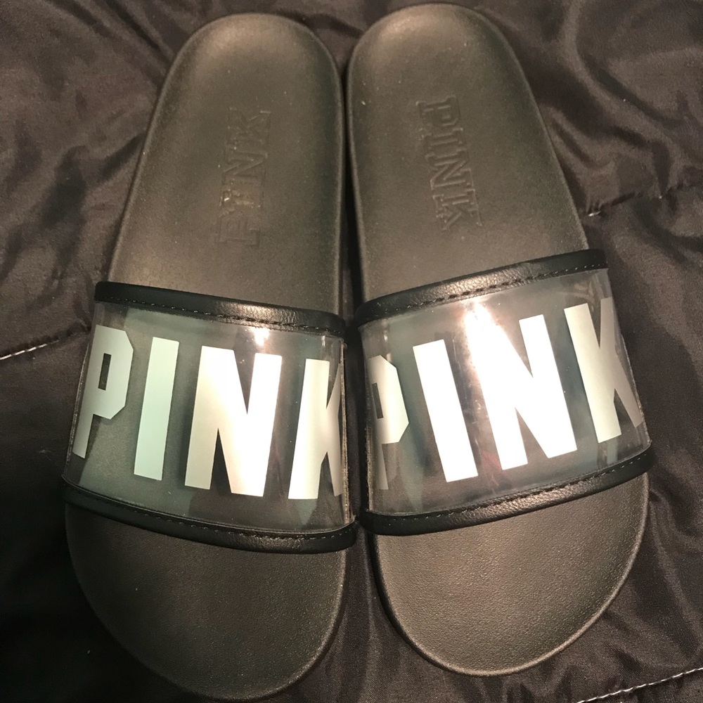 Pink Victoria Secret Slides.